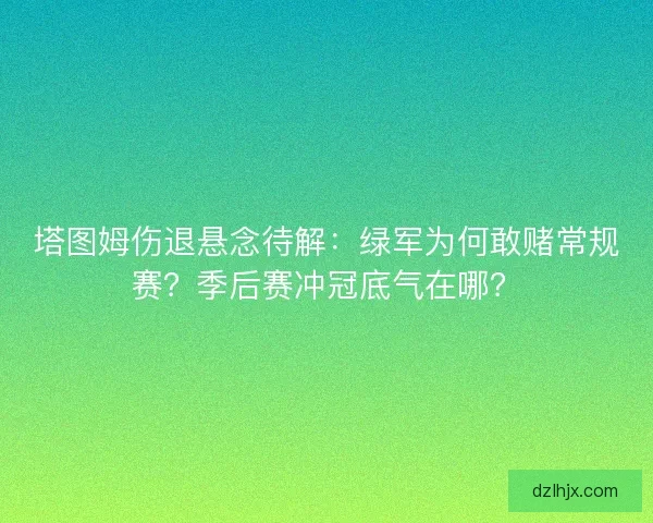 塔图姆伤退悬念待解：绿军为何敢赌常规赛？季后赛冲冠底气在哪？