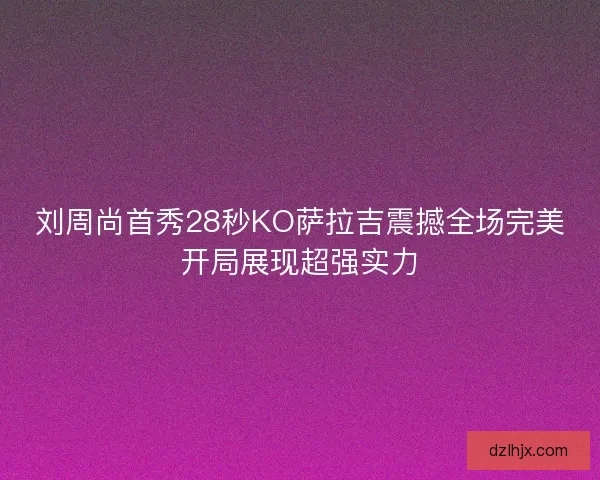 刘周尚首秀28秒KO萨拉吉震撼全场完美开局展现超强实力
